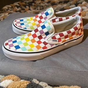 Vans slide Rainbow checkered